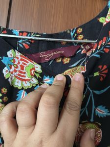 Sangria Floral Print Peplum Top