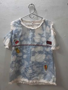 Tie-Dye Patchwork Mini Dress