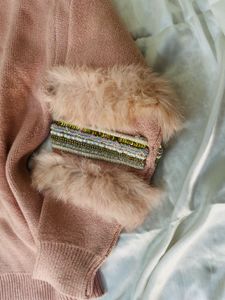 Pink Fur Cuff Sweater