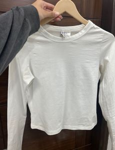 H&amp;m White Long Sleeve Top