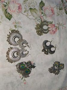 Assorted Silver Earrings Set of 5