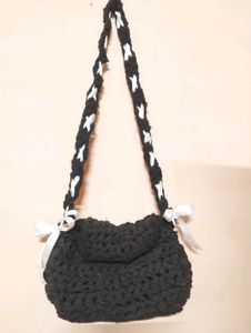 Black Crochet Bow Bag 🎀