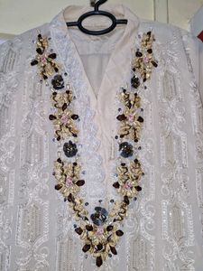 Elegant Embroidered Dupatta with kurta pajama set