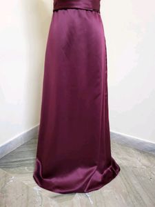Elegant Burgundy Satin Gown