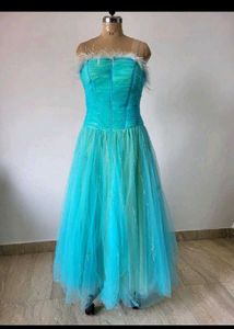 Turquoise Tulle Corset Gown
