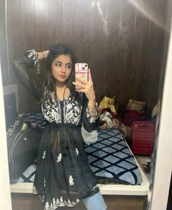 Embroidered Black Kurta