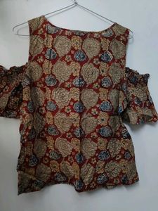 Fabindia Floral Cold Shoulder Top