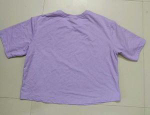 Lavendar Drop-Shoulder Loose Fit T-Shirt