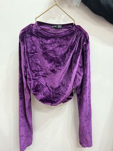 Purple Velvet Crop Top