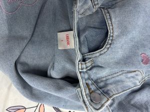 Cute Heart Embroidered Jeans