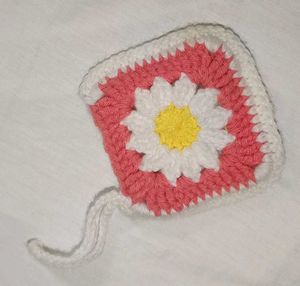 Handmade Crochet Daisy Pouch