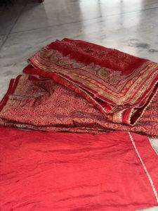 Red salwar suit with dupatta