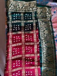 Bandhani Crepe Georgette Saree With Blouse