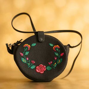 Black Embroidery Bag