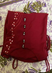 Maroon Cold Shoulder Top