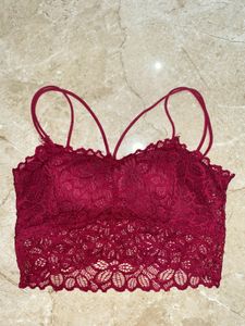 Fancy Silky Net Lightly Padded Non Wired Bralette