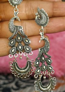 Oxidised Silver Earrings Combo-5(Free Finger Ring)