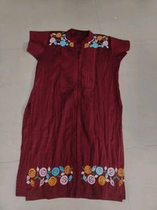 Art Silk Kurti With Embroidery