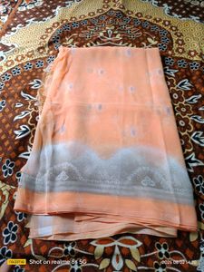 Peach Saree
