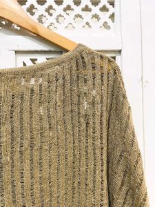 Oversized Crochet Knit Top A