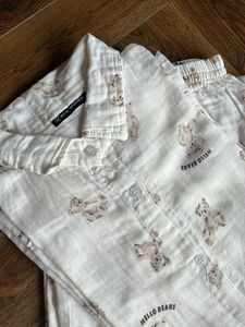 Cute Bear Print Coord Set
