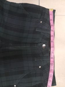 Green Check Straighfit Trouser