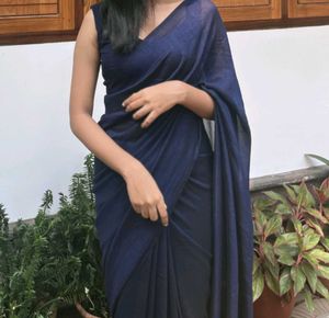 Elegant Navy Blue Saree