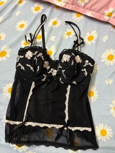 Black Floral Bralette