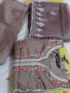 Elegant Embroidered Brown Salwar Kameez