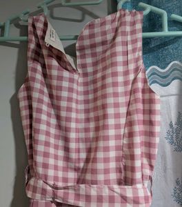 Tokyo Talkies Pink Gingham Dress Midi