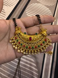 long mangalsutra with earrings