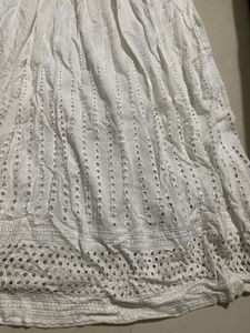 Chikankari White Gown