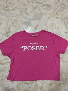 Pink "Poser" Graphic Tee