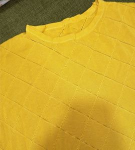 Yellow Knit Sleeveless Top