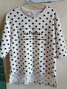 White And Black Polka Dot T Shirt