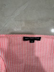 How When Wear Neon Stripe Frill Tie Blouse NEW