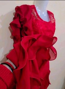 Price Drop✨Maroon Ruffled Plazzo Dress💐💕
