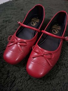 Deep Maroon Red Mary Jane Ballerinas