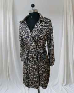 Leopard Print Trench Coat ⚫