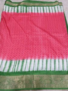 Garden Saree Pink & Green