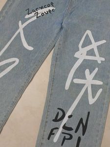 Urbanic Graffiti Motif Jeans
