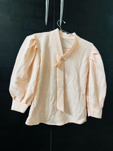 Peach Puff Sleeve Top