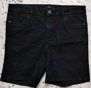 Black Denim Shorts