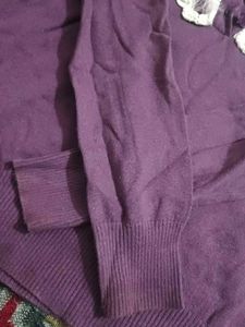 Elegant Purple Lace Sweater