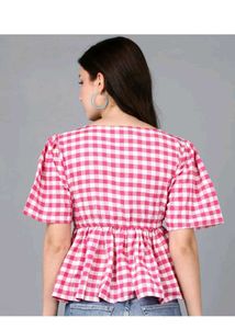 Pink Gingham Top