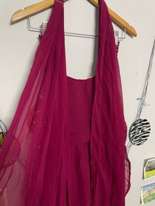 Magenta Embellished Kurta Set