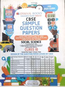 Oswaal Sample Ques Papers-Class 10Social Science