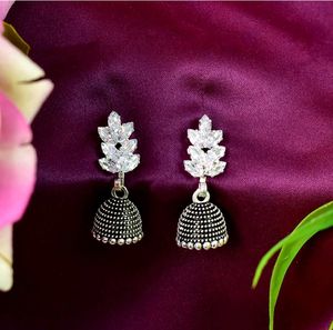 Leaf Design Jhumka Earrings