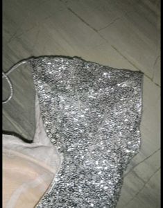Sparkling Silver Sequin Blouse