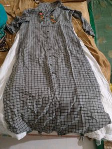 Checkered Kurta Dress Kurti